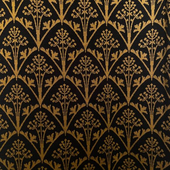 Boden Victoria Jacquard Dress US 4P | Black Gold Metallic, Shift, 3/4 Sleeve - Picture 7 of 7